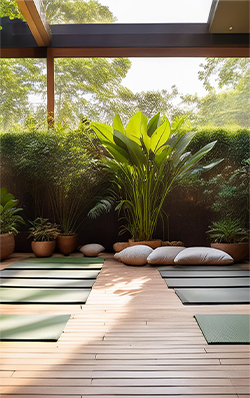 Firefly residential yoga area